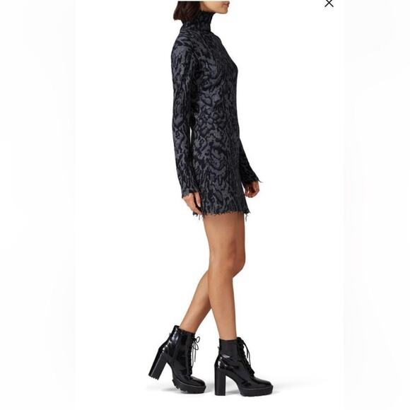 Pam & Gela Ocelot Mock Neck Dress Grey - Picture 4 of 14